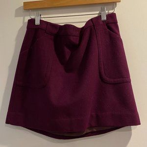 J. Crew Plum Wool Mini Skirt - Size 4